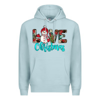 Blue Mist love christmas snowman Premium Hoodie - JahusDesignShop