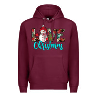Burgundy love christmas snowman Premium Hoodie - JahusDesignShop