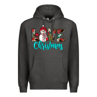 Charcoal Heather love christmas snowman Premium Hoodie - JahusDesignShop