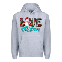 Heather Grey love christmas snowman Premium Hoodie - JahusDesignShop