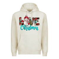 Oatmeal Heather love christmas snowman Premium Hoodie - JahusDesignShop