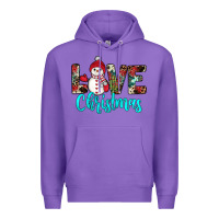 Purple love christmas snowman Premium Hoodie - JahusDesignShop