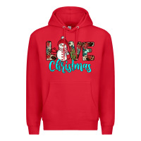 Red love christmas snowman Premium Hoodie - JahusDesignShop