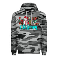 Slate Camo love christmas snowman Premium Hoodie - JahusDesignShop