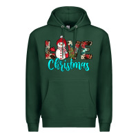 Sports Green love christmas snowman Premium Hoodie - JahusDesignShop