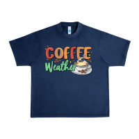 Navy coffee weather Urban Heavy Tee - MaliasSmallBusiness