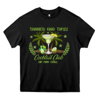Black tanned and tipsy cocktail club sip and chill Heavy Core Tee - JahusDesignShop
