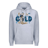 Heather Grey baby its cold outside Premium Hoodie - CowGirlArtShop