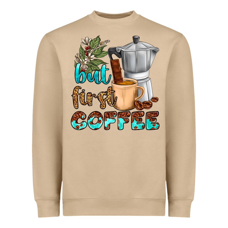 Coffee Cups But First Coffee Heavyweight Sweatshirt by NancyCooperArtShop | Teevron