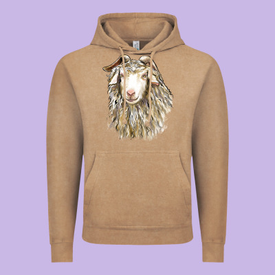 Angora Goat Face Vintage Hoodie Designed By Lillyallendesigns