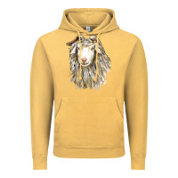 Vintage Mustard Angora Goat Face Vintage Hoodie - LillyAllenDesigns
