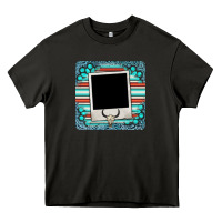 Asphalt gemstone turquoise serape custom photo frame coaster Heavy Core Tee - BarkalooDesign