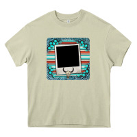 Gemstone Turquoise Serape Custom Photo Frame Coaster Heavy Core Tee | Teevron