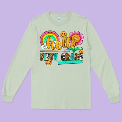 Hello Fifth Grade Long Sleeve Tee Designed By Nancycooperartshop