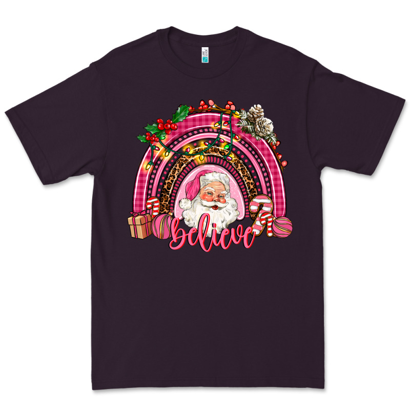 Pink Christmas Believe  Rainbow Premium Tee by AdoDesignShop | Teevron