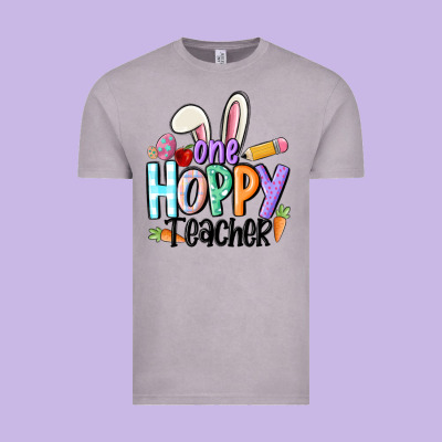 One Hoppy Teacher Vintage Tee Designed By Maliassmallbusiness