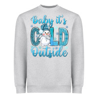 Heather Grey baby its cold outside Heavyweight Sweatshirt - NancyCooperArtShop