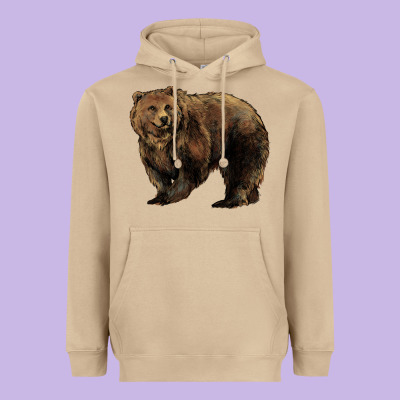 Grizzly Bear Heavyweight Hoodie Designed By Howdyjamesfarm