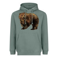 Sage Grizzly Bear Heavyweight Hoodie - HowdyJamesFarm