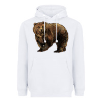 White Grizzly Bear Heavyweight Hoodie - HowdyJamesFarm