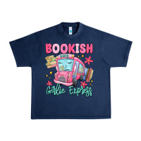 Navy bookish girlie express Urban Heavy Tee - MaliasSmallBusiness
