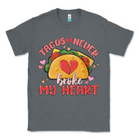 Charcoal Heather tacos never broke my heart Classic Tee - MaliasSmallBusiness