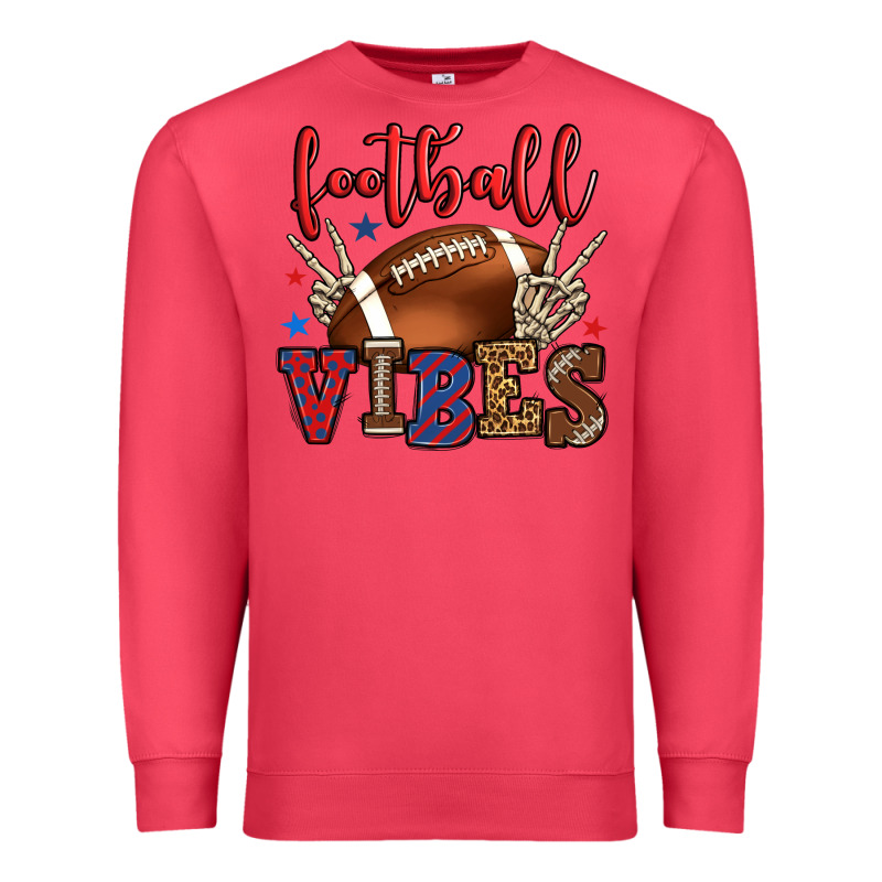 Football Vibes Red And Blue Premium Sweatshirt by HowdyJamesFarm | Teevron