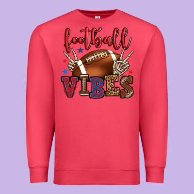 Football Vibes Red And Blue Premium Sweatshirt Designed By Howdyjamesfarm