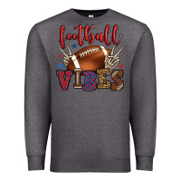 Charcoal Heather Football vibes red and blue Premium Sweatshirt - HowdyJamesFarm
