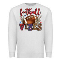 Oatmeal Heather Football vibes red and blue Premium Sweatshirt - HowdyJamesFarm