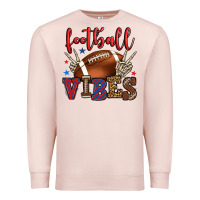 Pale Pink Football vibes red and blue Premium Sweatshirt - HowdyJamesFarm