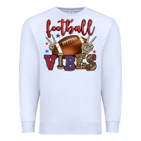 White Football vibes red and blue Premium Sweatshirt - HowdyJamesFarm