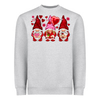 Heather Grey valentines day gnomies with heart balloon Heavyweight Sweatshirt - NancyCooperArtShop