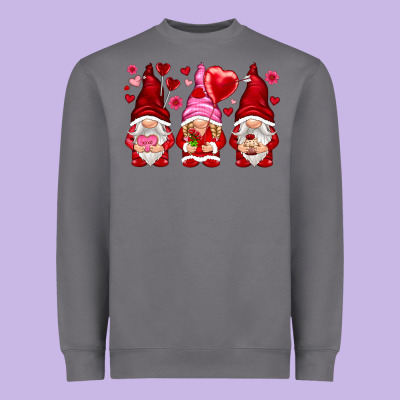 Valentines Day Gnomies With Heart Balloon Heavyweight Sweatshirt Designed By Nancycooperartshop