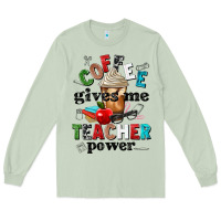 Matcha coffee gives me teacher power Long Sleeve Tee - NancyCooperArtShop