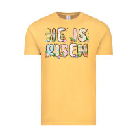 Vintage Mustard he is risen Vintage Tee - MaliasSmallBusiness