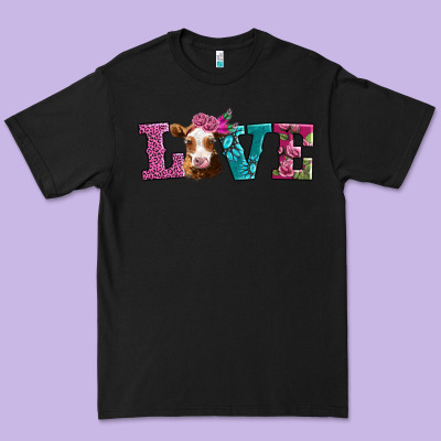 Love With Guernsey Cow Premium Tee Designed By Adodesignshop