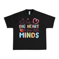 Black it takes a big heart for shape little minds Urban Heavy Tee - MaliasSmallBusiness