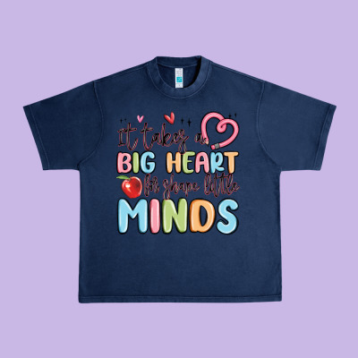 It Takes A Big Heart For Shape Little Minds Urban Heavy Tee Designed By Maliassmallbusiness
