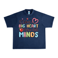 Navy it takes a big heart for shape little minds Urban Heavy Tee - MaliasSmallBusiness
