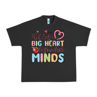 Pigment Black it takes a big heart for shape little minds Urban Heavy Tee - MaliasSmallBusiness