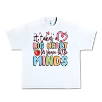 White it takes a big heart for shape little minds Urban Heavy Tee - MaliasSmallBusiness