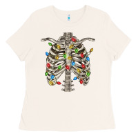 Bone Christmas Rib Cage Ladies Tee - FaDigitalArtStudio