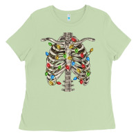 Matcha Christmas Rib Cage Ladies Tee - FaDigitalArtStudio