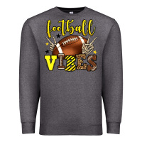 Charcoal Heather Football vibes yellow and black team color Premium Sweatshirt - HowdyJamesFarm
