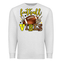 Oatmeal Heather Football vibes yellow and black team color Premium Sweatshirt - HowdyJamesFarm