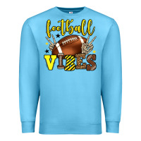 Ocean Blue Football vibes yellow and black team color Premium Sweatshirt - HowdyJamesFarm