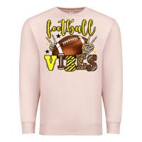 Pale Pink Football vibes yellow and black team color Premium Sweatshirt - HowdyJamesFarm