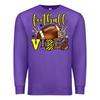 Purple Football vibes yellow and black team color Premium Sweatshirt - HowdyJamesFarm