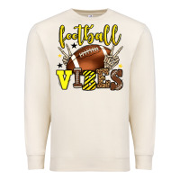 Sandshell Football vibes yellow and black team color Premium Sweatshirt - HowdyJamesFarm